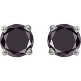 14K White 1/2 CTW Natural Black Diamond Stud Earrings